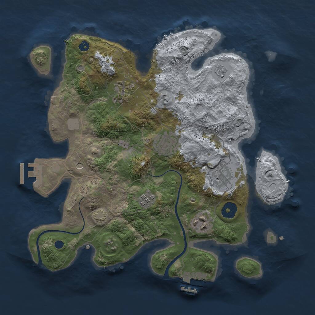 Rust Map: Procedural Map, Size: 3000, Seed: 6845320, 11 Monuments
