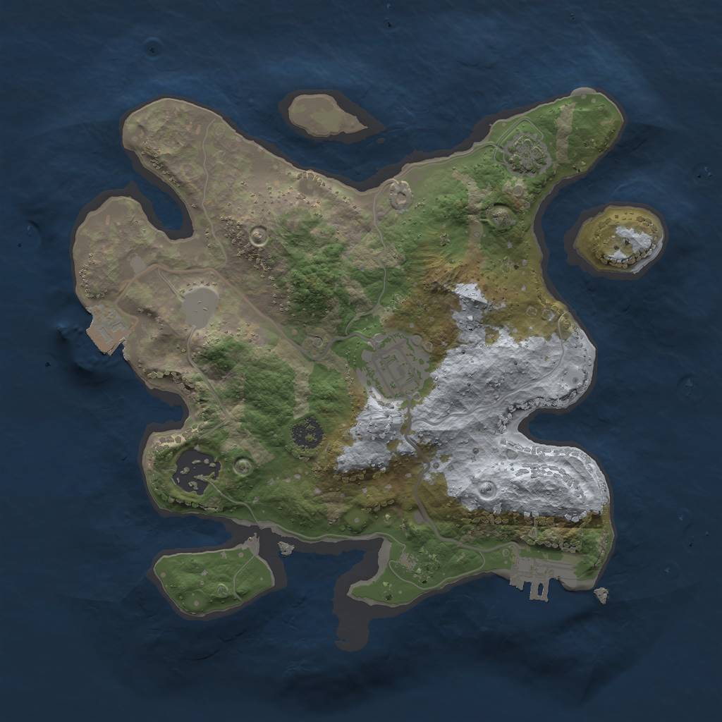 Rust Map: Procedural Map, Size: 2400, Seed: 1711315421, 7 Monuments