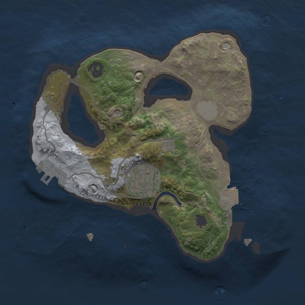 Rust Map: Procedural Map, Size: 2000, Seed: 71237255, 5 Monuments