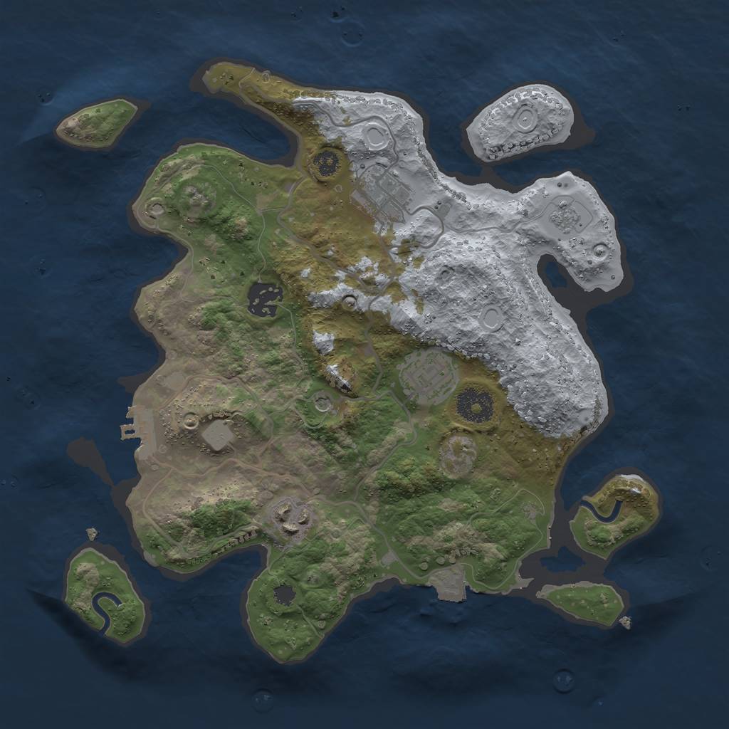 Rust Map: Procedural Map, Size: 3000, Seed: 1433517900, 10 Monuments