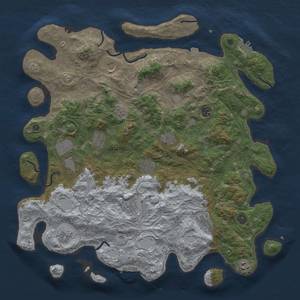 Thumbnail Rust Map: Procedural Map, Size: 4500, Seed: 58252619, 19 Monuments