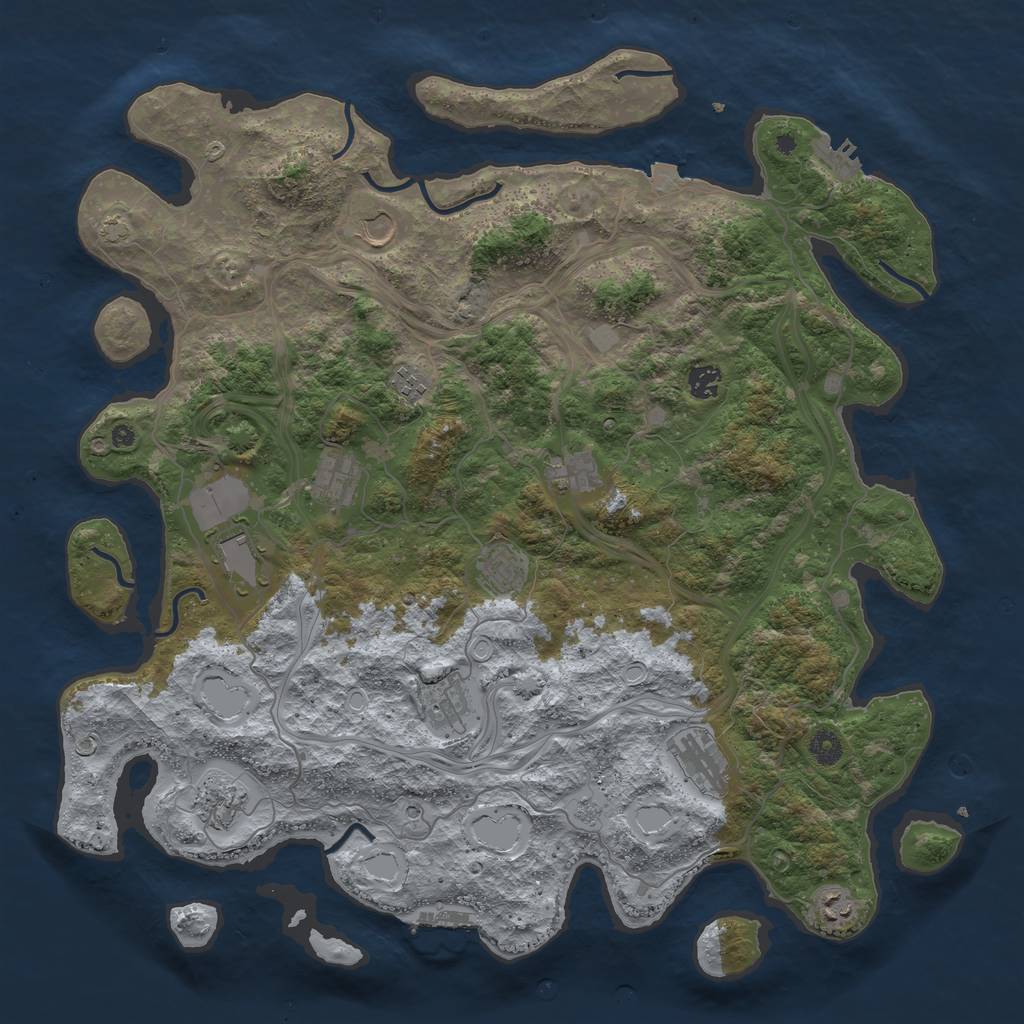 Rust Map: Procedural Map, Size: 4500, Seed: 58252619, 19 Monuments