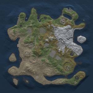 Thumbnail Rust Map: Procedural Map, Size: 3500, Seed: 1810687901, 17 Monuments