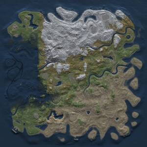 Thumbnail Rust Map: Procedural Map, Size: 5500, Seed: 2024022223, 17 Monuments