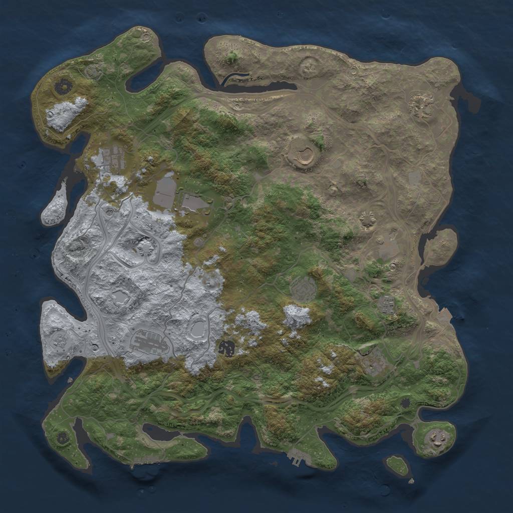 Rust Map: Procedural Map, Size: 4500, Seed: 1339156966, 19 Monuments
