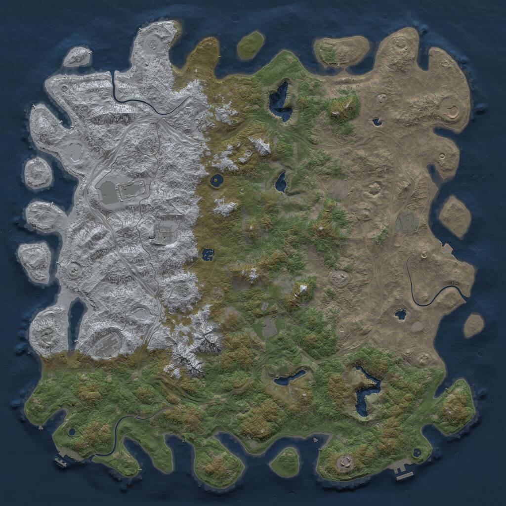 Rust Map: Procedural Map, Size: 6000, Seed: 956163812, 17 Monuments