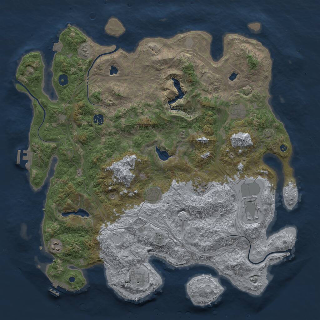 Rust Map: Procedural Map, Size: 4500, Seed: 36794, 14 Monuments