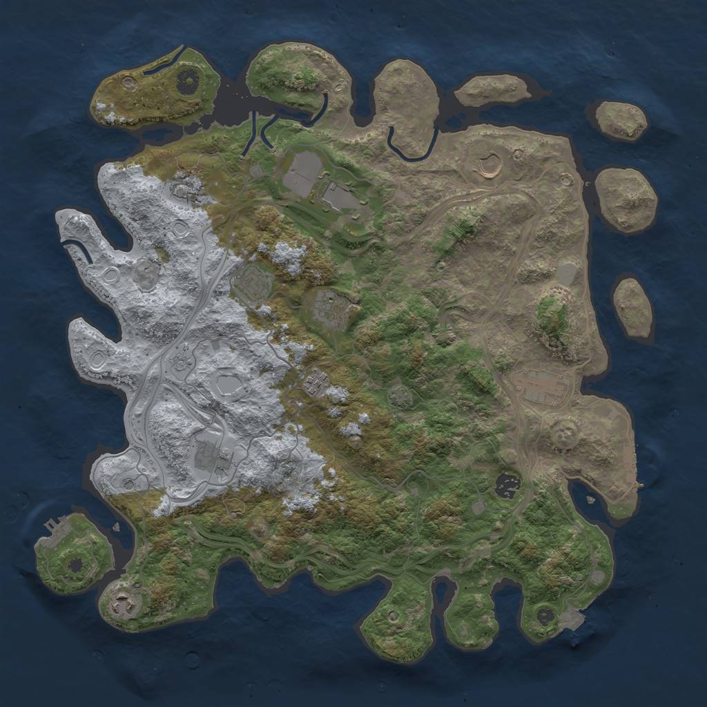 Rust Map: Procedural Map, Size: 4250, Seed: 1856395768, 18 Monuments