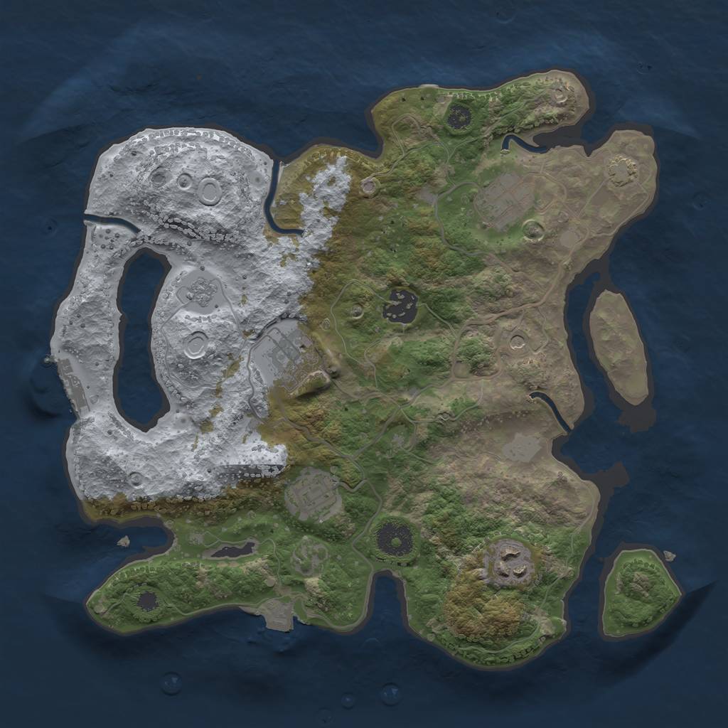 Rust Map: Procedural Map, Size: 3100, Seed: 738319091, 12 Monuments