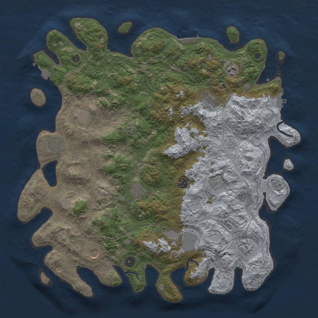 Rust Map: Procedural Map, Size: 4550, Seed: 41828308, 19 Monuments