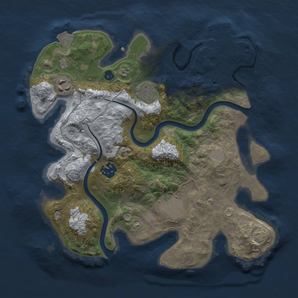 Rust Map: Procedural Map, Size: 3000, Seed: 879453, 8 Monuments