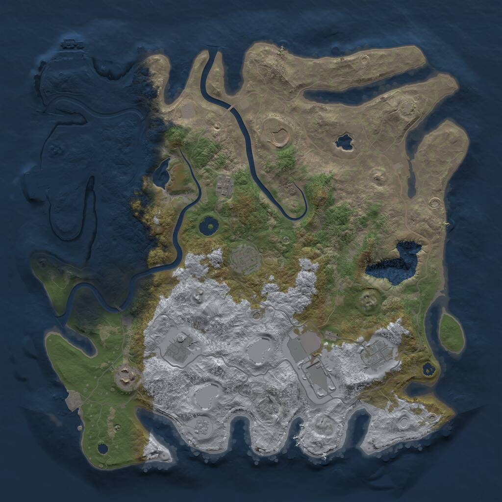 Rust Map: Procedural Map, Size: 4000, Seed: 700845326, 13 Monuments