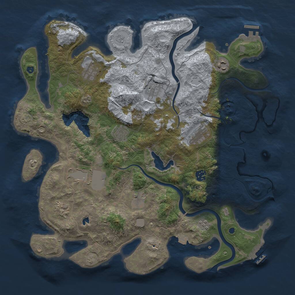 Rust Map: Procedural Map, Size: 4000, Seed: 289319445, 16 Monuments