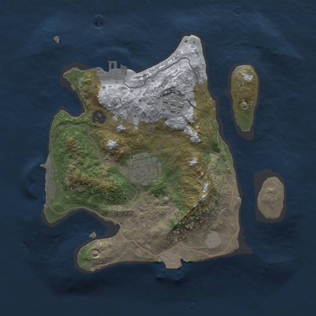 Rust Map: Procedural Map, Size: 2300, Seed: 2066714839, 7 Monuments