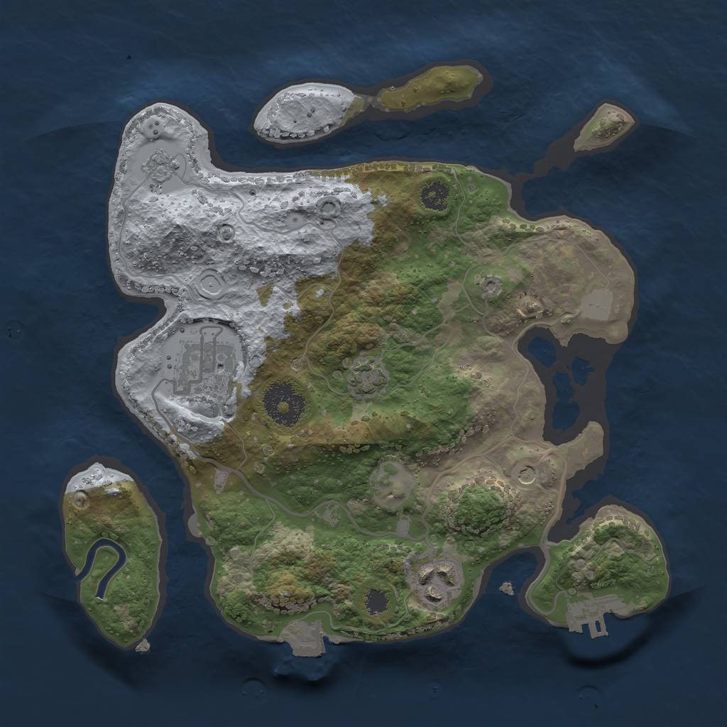 Rust Map: Procedural Map, Size: 2600, Seed: 9637581, 9 Monuments