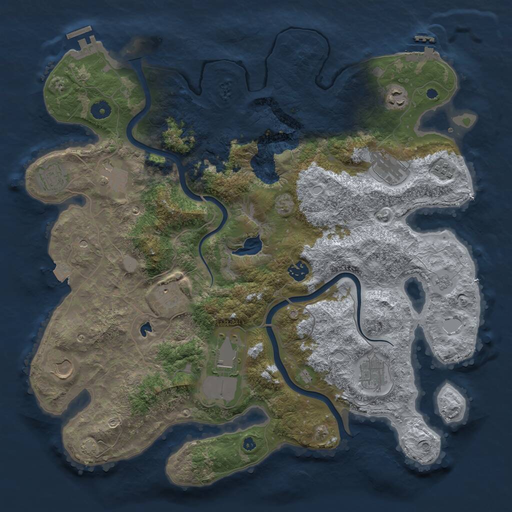 Rust Map: Procedural Map, Size: 4000, Seed: 106874738, 16 Monuments