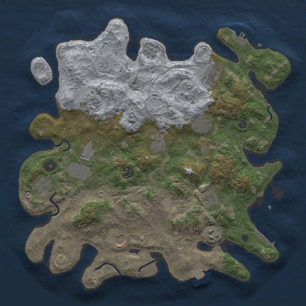 Rust Map: Procedural Map, Size: 3750, Seed: 18465362, 19 Monuments