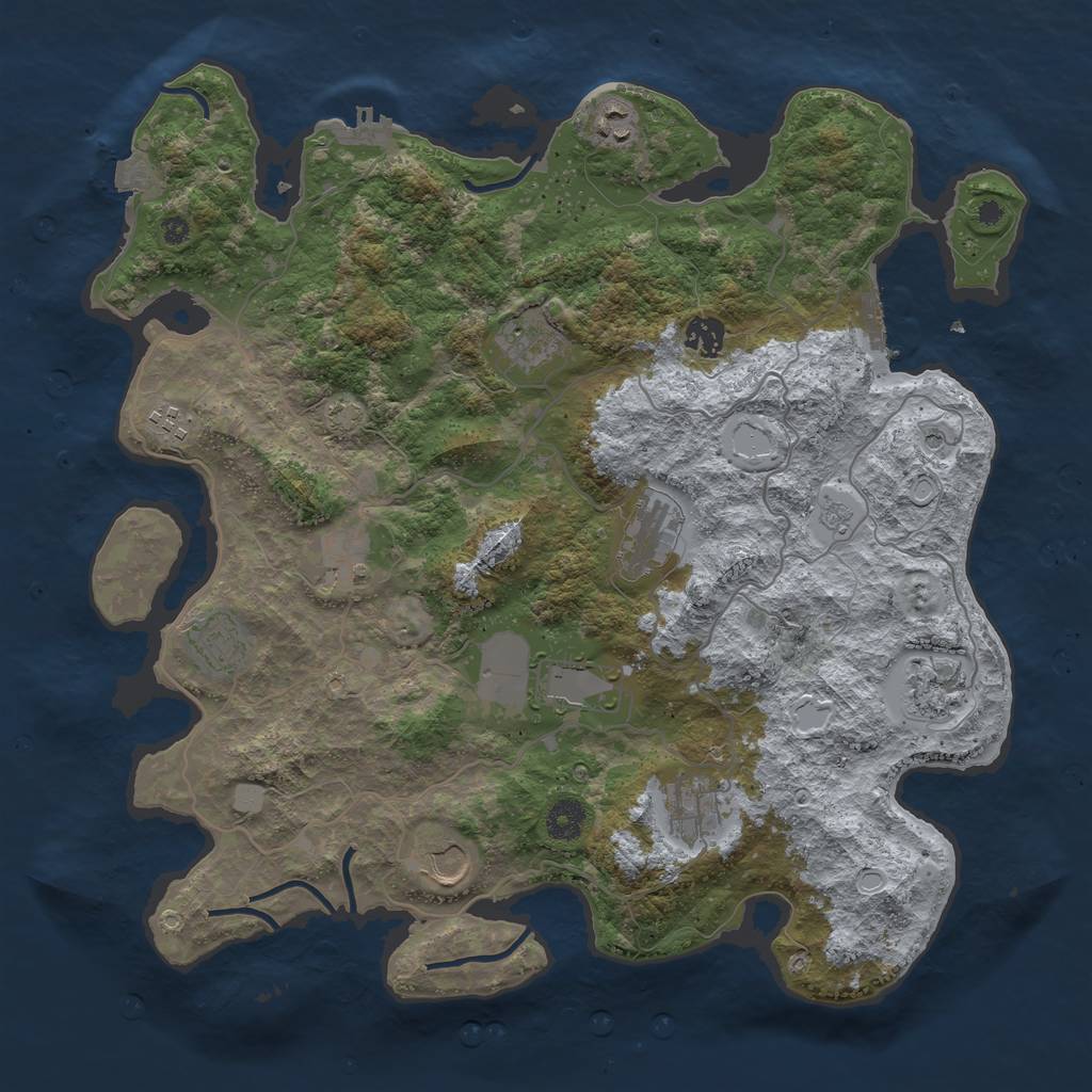 Rust Map: Procedural Map, Size: 4000, Seed: 1789536606, 19 Monuments
