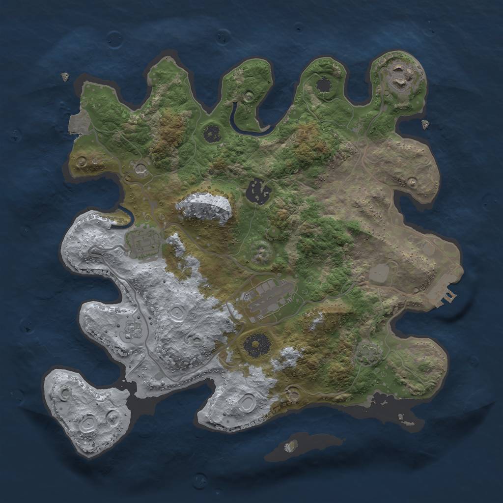 Rust Map: Procedural Map, Size: 3000, Seed: 5720698, 11 Monuments