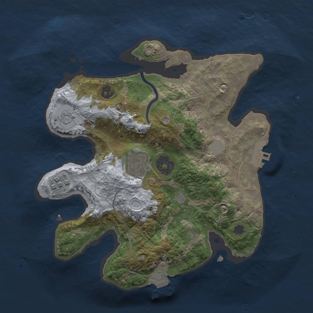 Rust Map: Procedural Map, Size: 2500, Seed: 29384, 7 Monuments