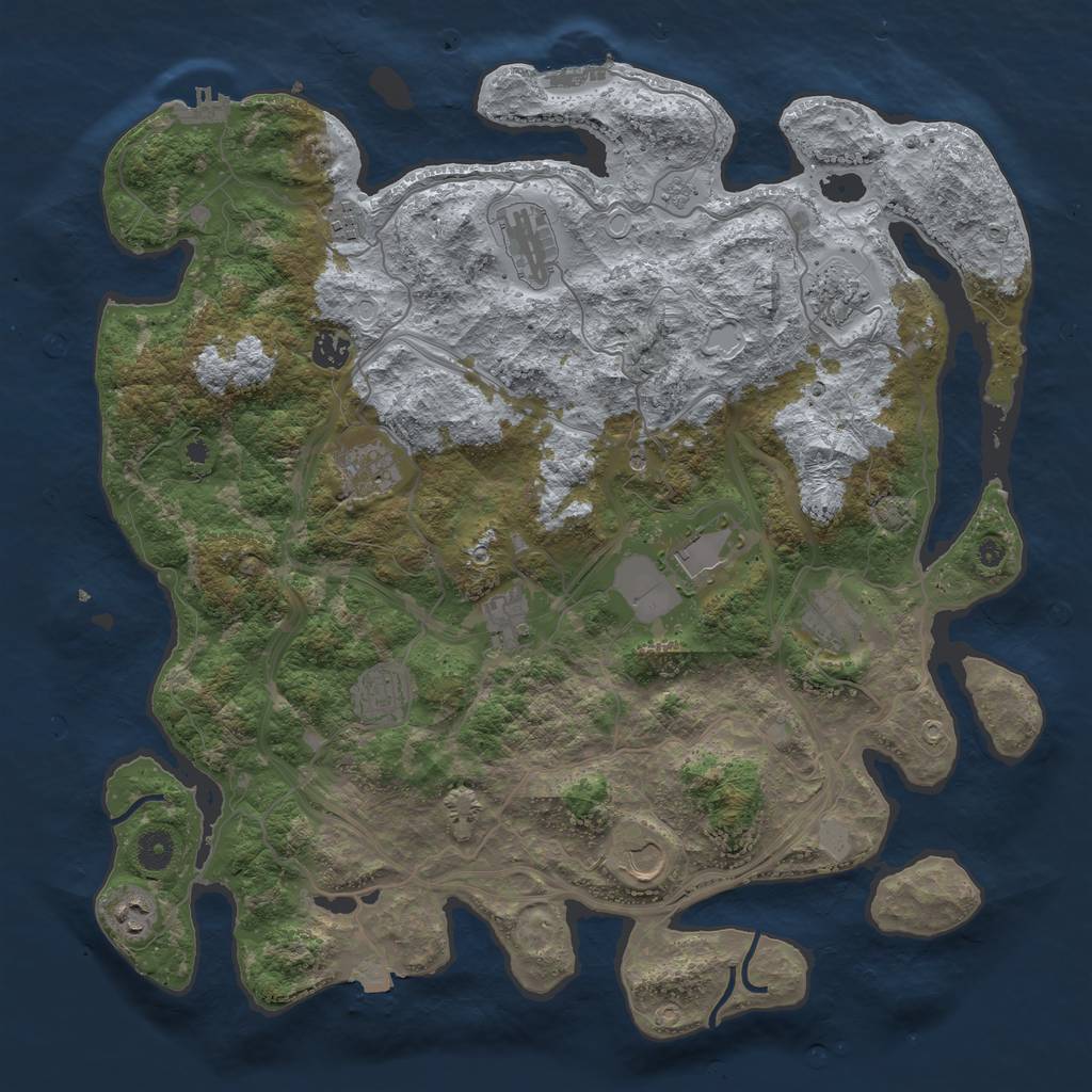 Rust Map: Procedural Map, Size: 4250, Seed: 9067, 19 Monuments