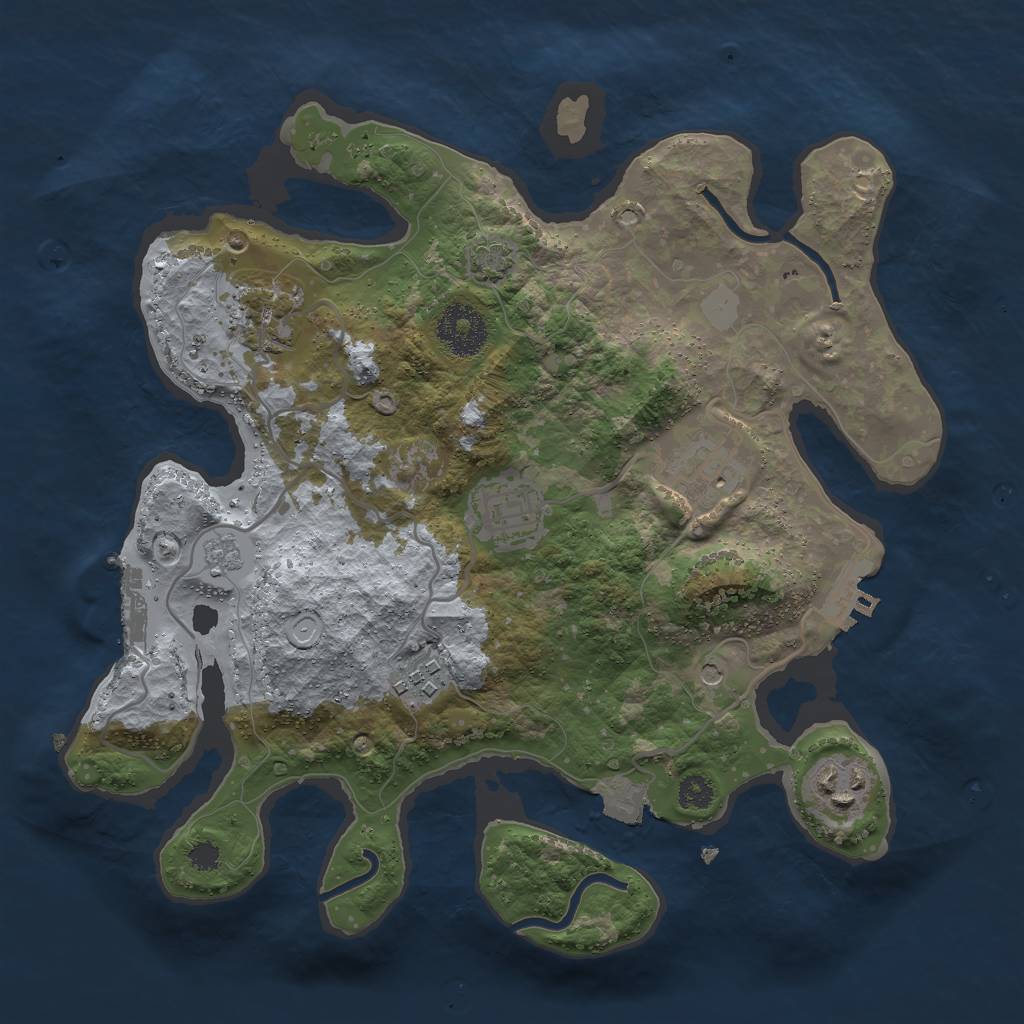 Rust Map: Procedural Map, Size: 3000, Seed: 19122064, 13 Monuments