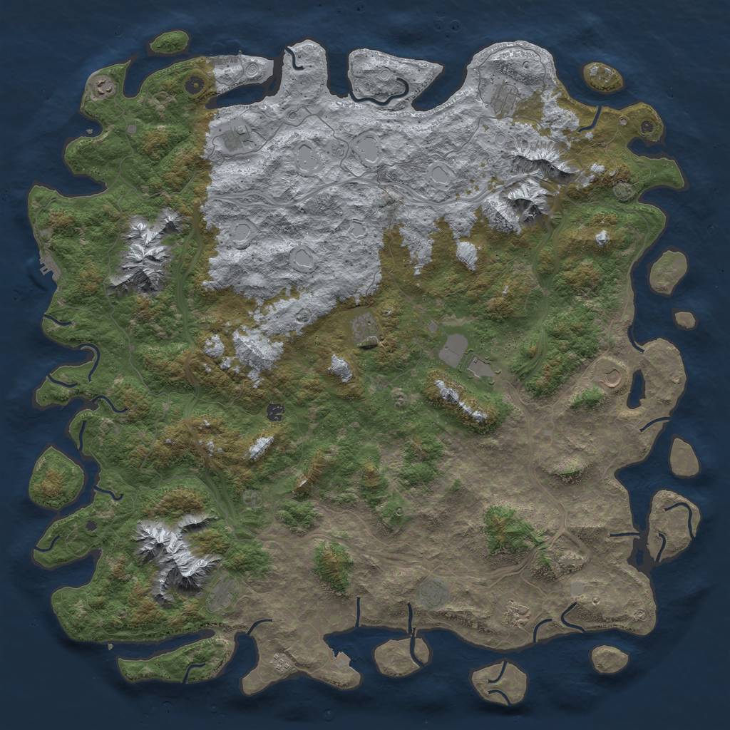 Rust Map: Procedural Map, Size: 6000, Seed: 11594238, 19 Monuments