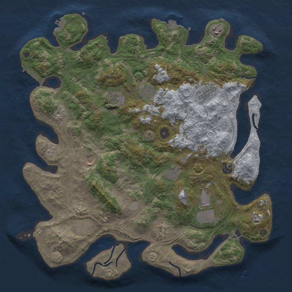 Rust Map: Procedural Map, Size: 4250, Seed: 121577082, 19 Monuments