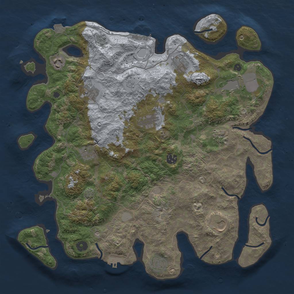 Rust Map: Procedural Map, Size: 4000, Seed: 1259755965, 19 Monuments
