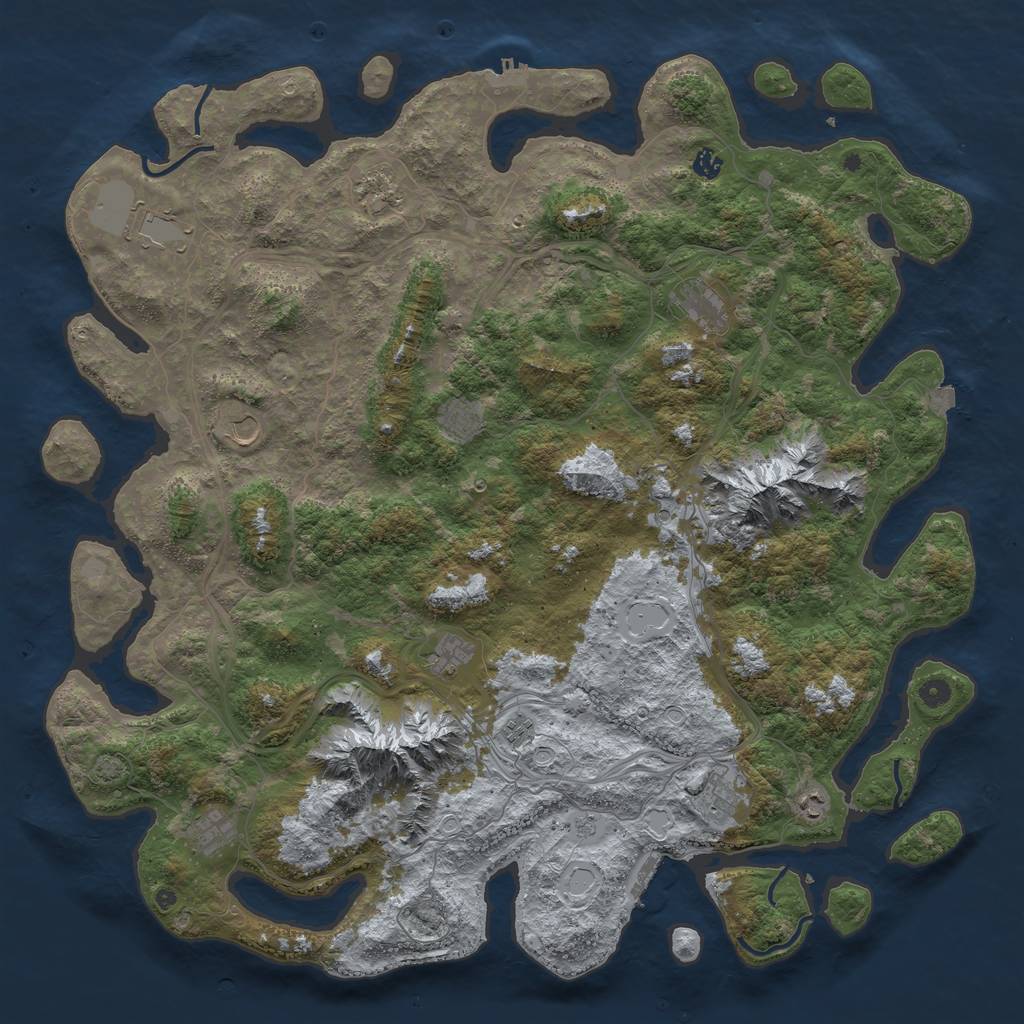 Rust Map: Procedural Map, Size: 5200, Seed: 154788961, 19 Monuments