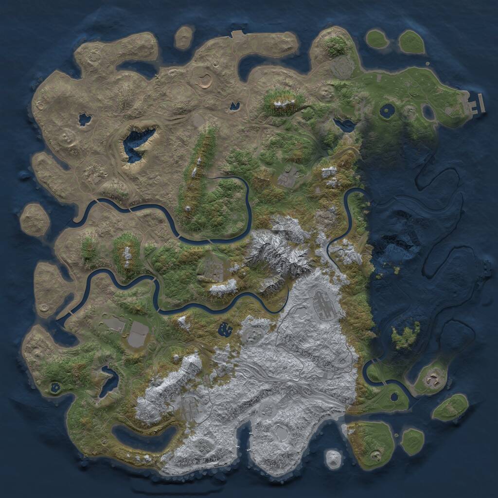 Rust Map: Procedural Map, Size: 5200, Seed: 154788961, 17 Monuments