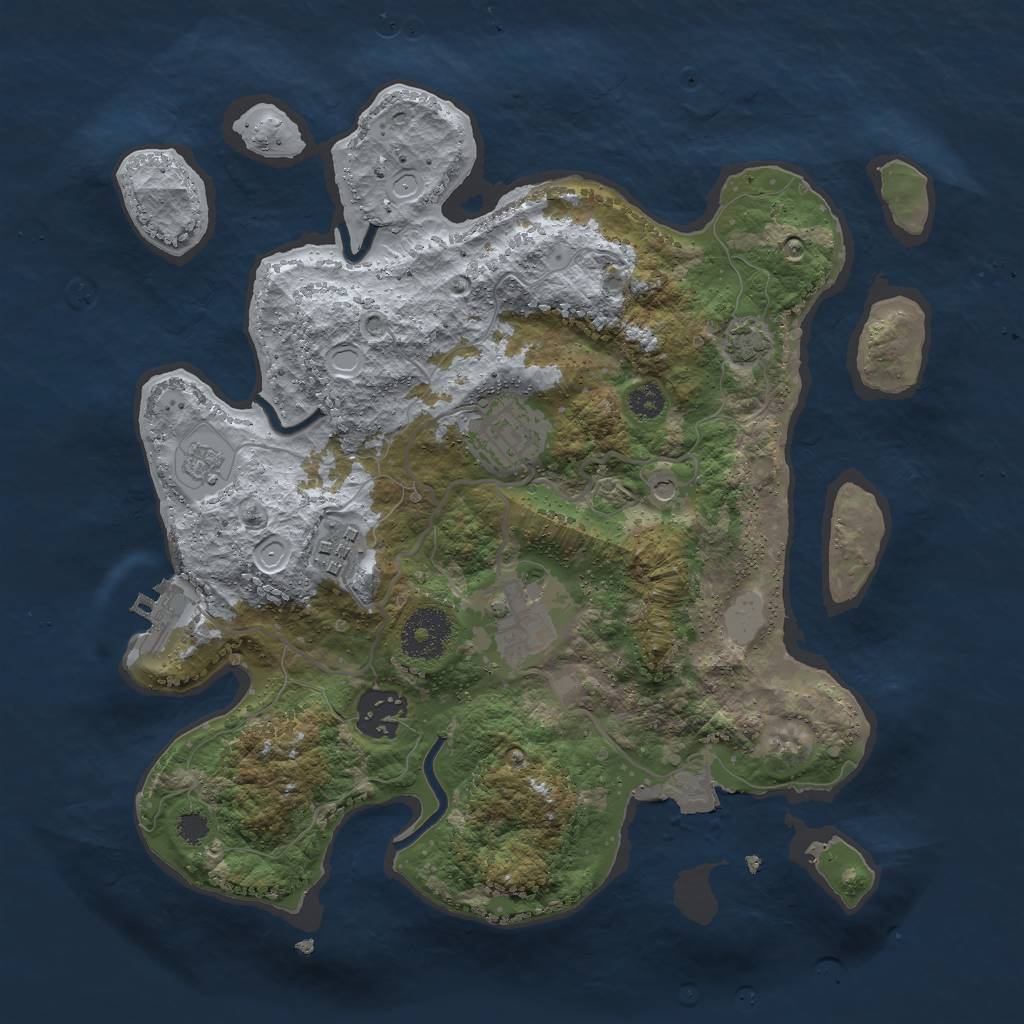 Rust Map: Procedural Map, Size: 3000, Seed: 622432601, 11 Monuments