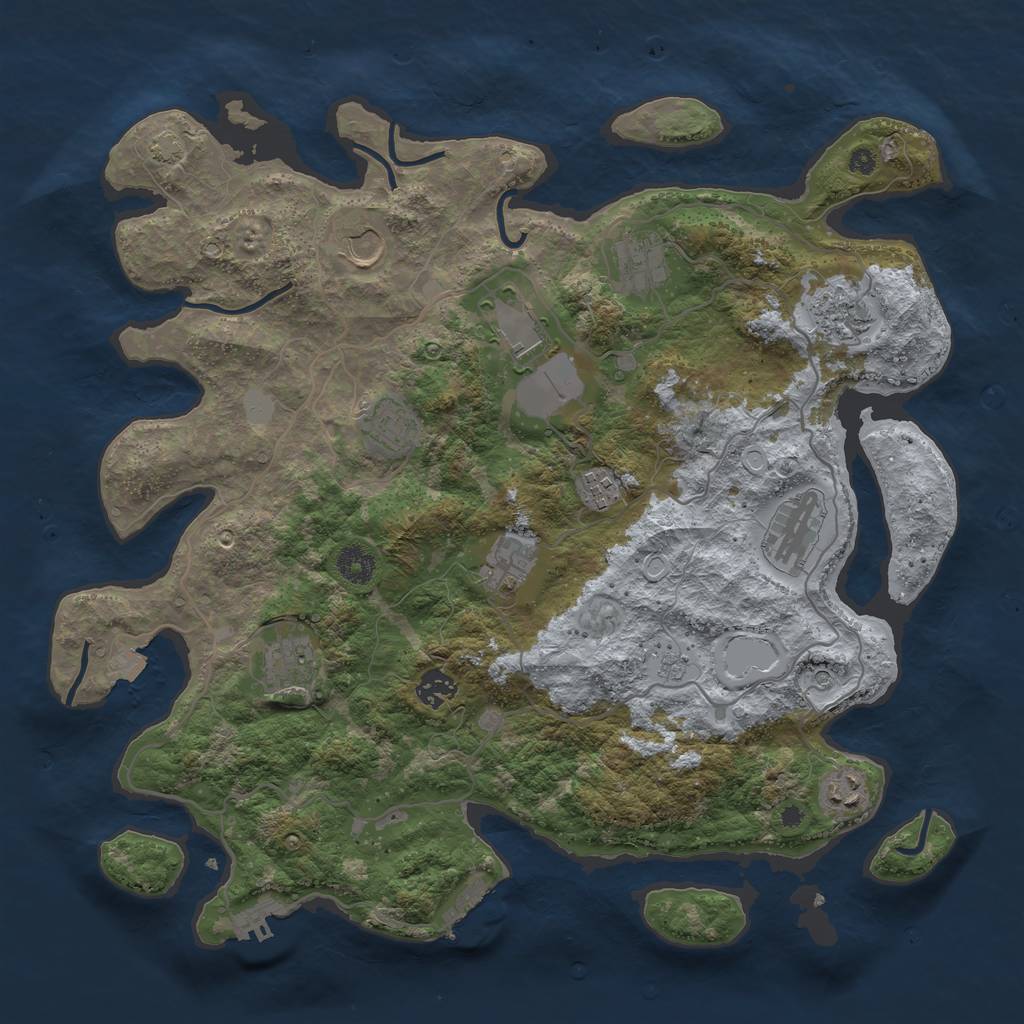 Rust Map: Procedural Map, Size: 4000, Seed: 1661162437, 19 Monuments