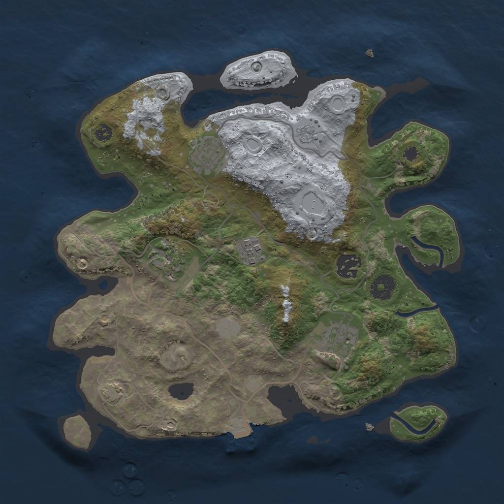 Rust Map: Procedural Map, Size: 3000, Seed: 42066669, 10 Monuments