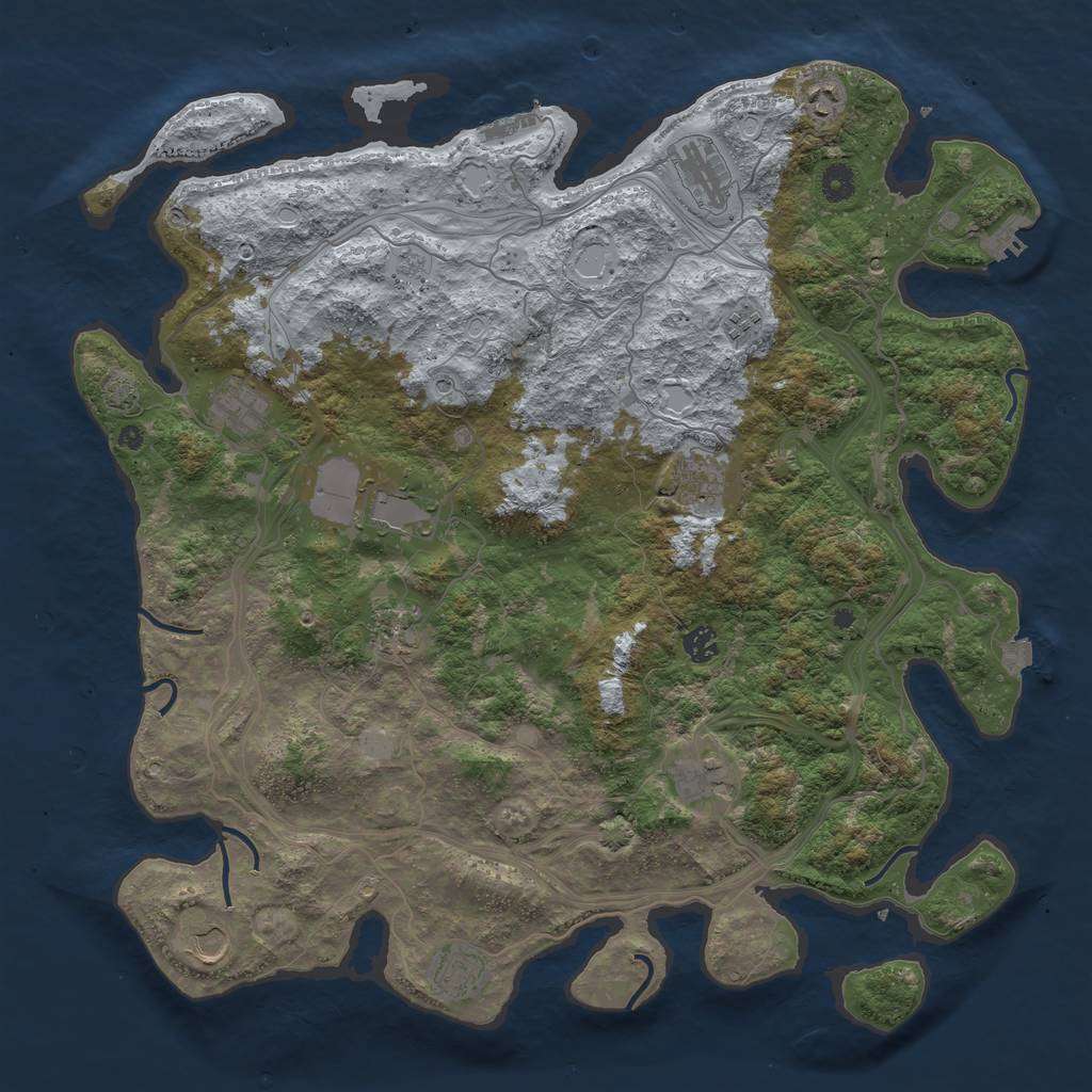 Rust Map: Procedural Map, Size: 4500, Seed: 1489906773, 19 Monuments