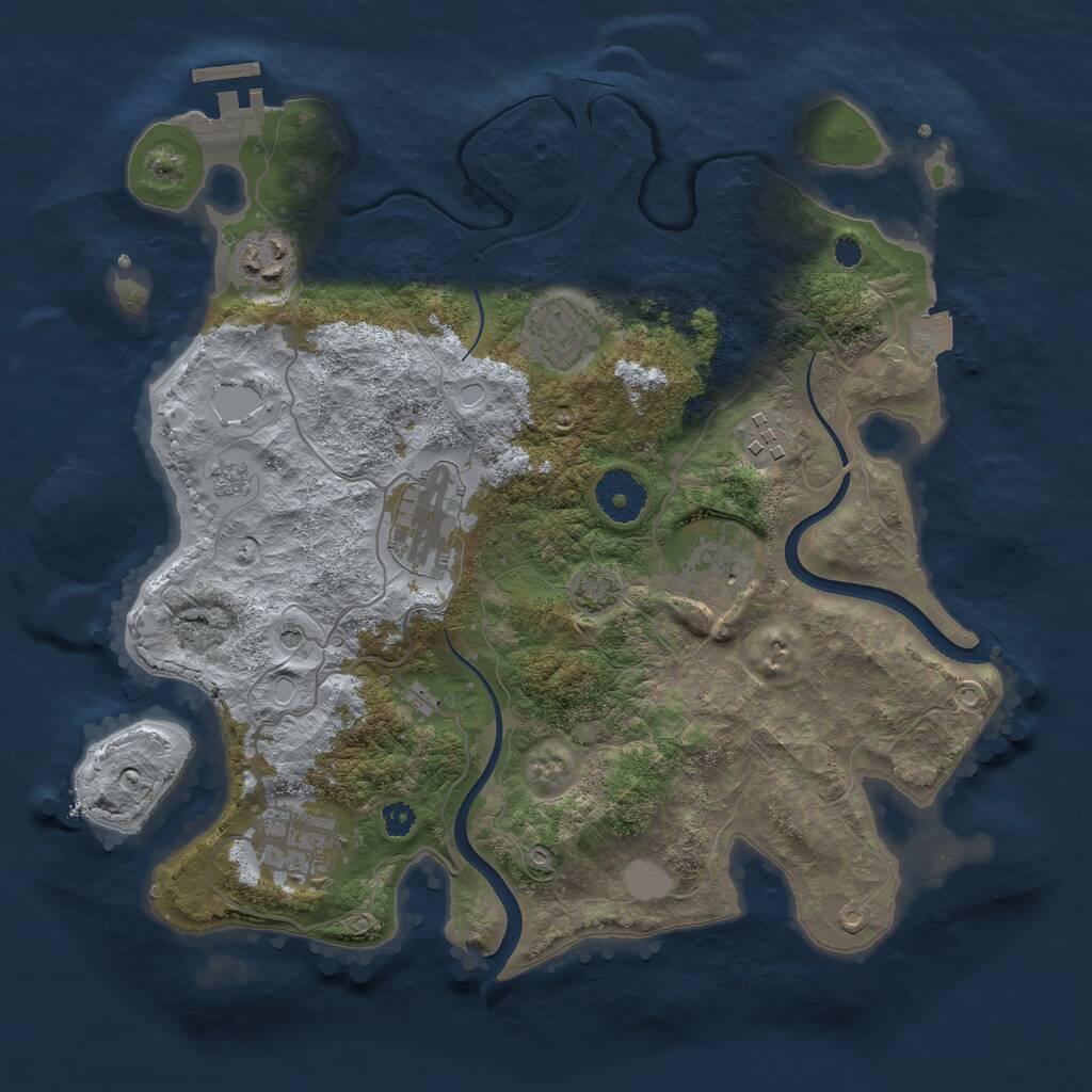 Rust Map: Procedural Map, Size: 3250, Seed: 154526, 11 Monuments