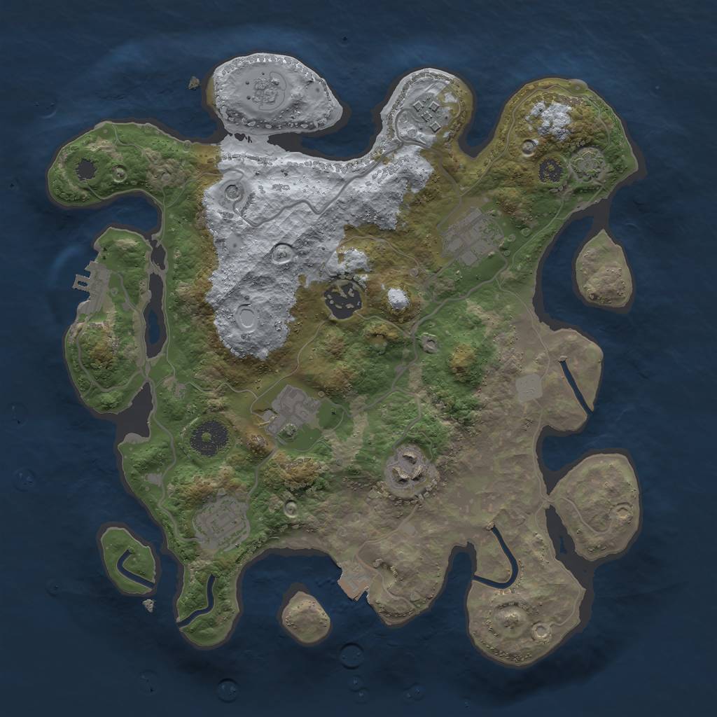 Rust Map: Procedural Map, Size: 3000, Seed: 1905234, 13 Monuments