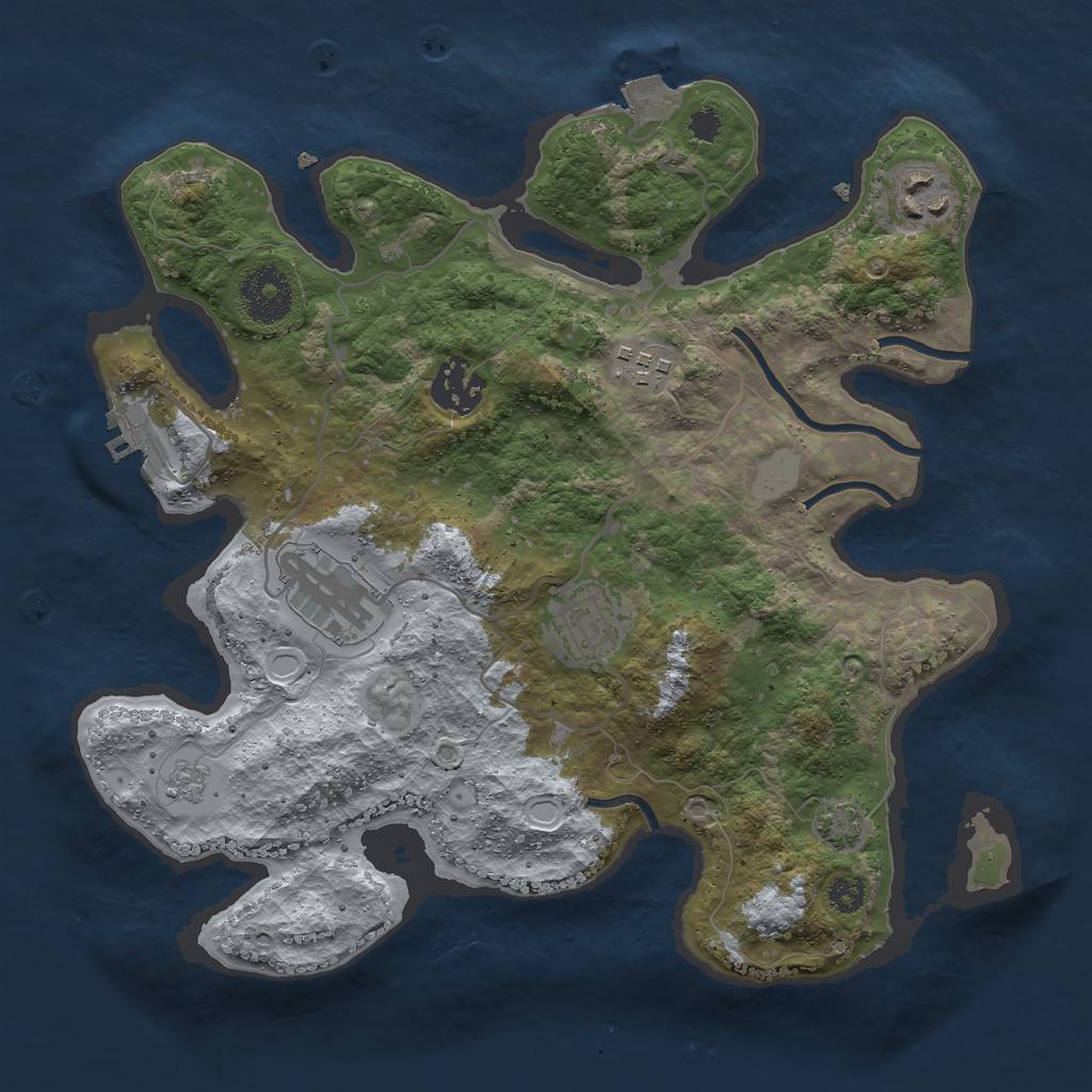 Rust Map: Procedural Map, Size: 3000, Seed: 29463, 11 Monuments