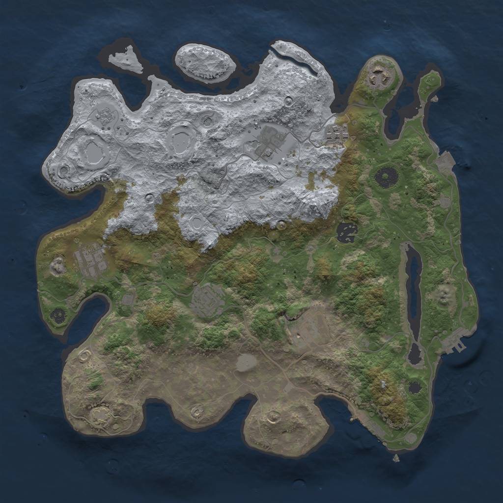 Rust Map: Procedural Map, Size: 3470, Seed: 1223656, 15 Monuments