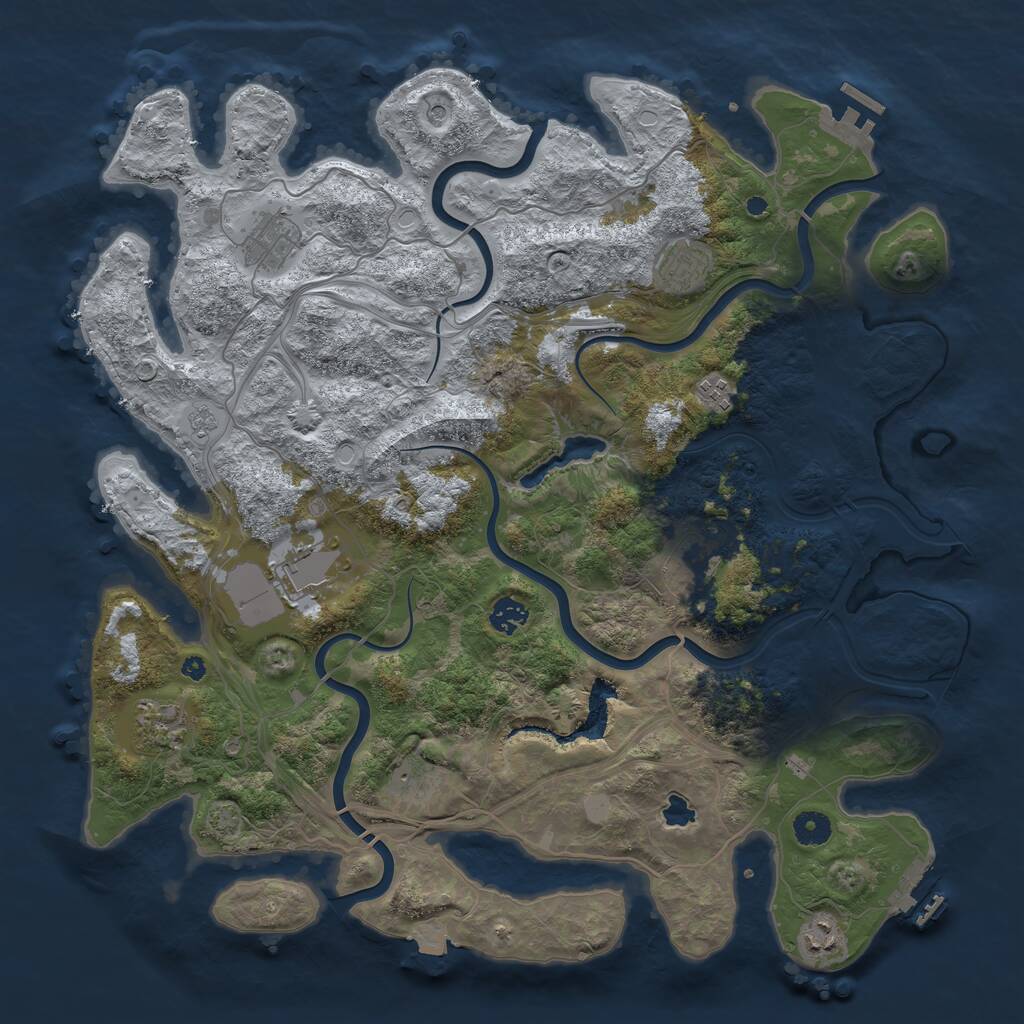 Rust Map: Procedural Map, Size: 4250, Seed: 722, 15 Monuments