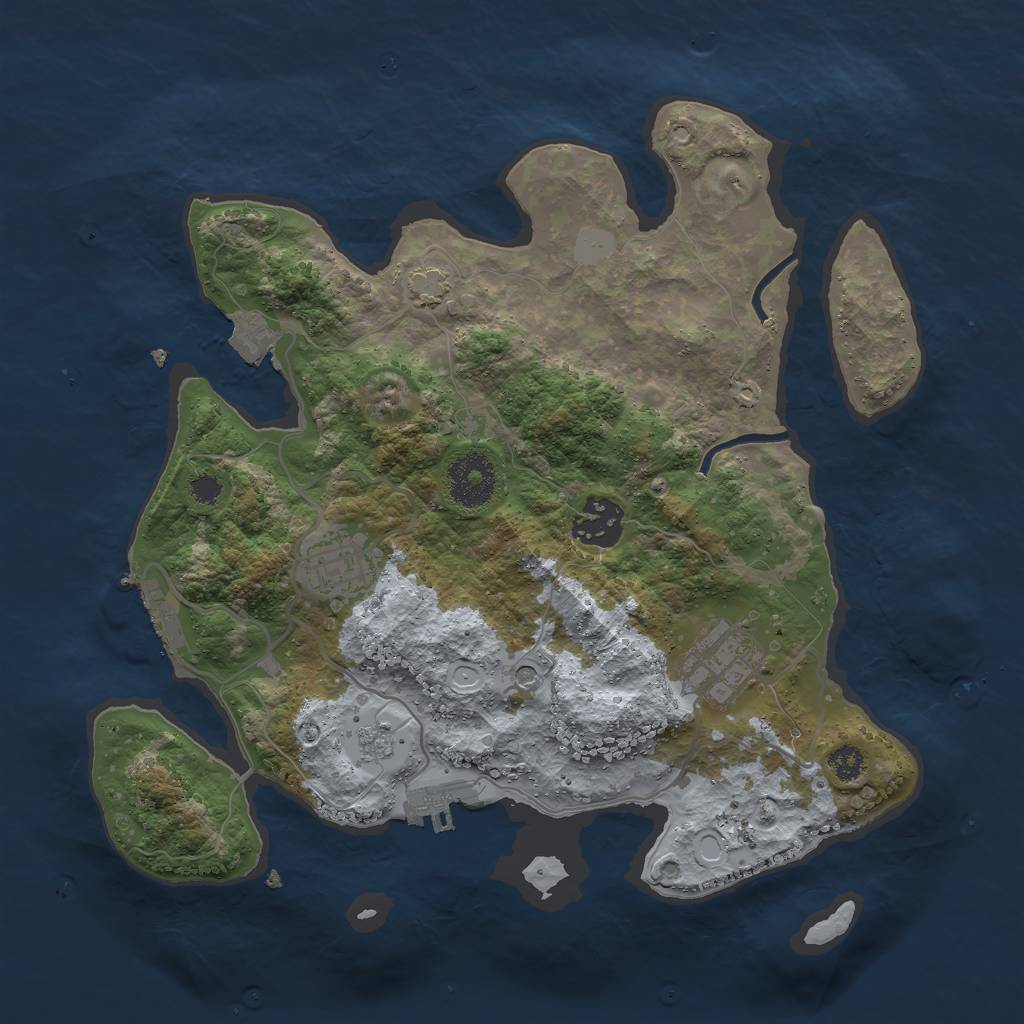 Rust Map: Procedural Map, Size: 3000, Seed: 862652194, 11 Monuments