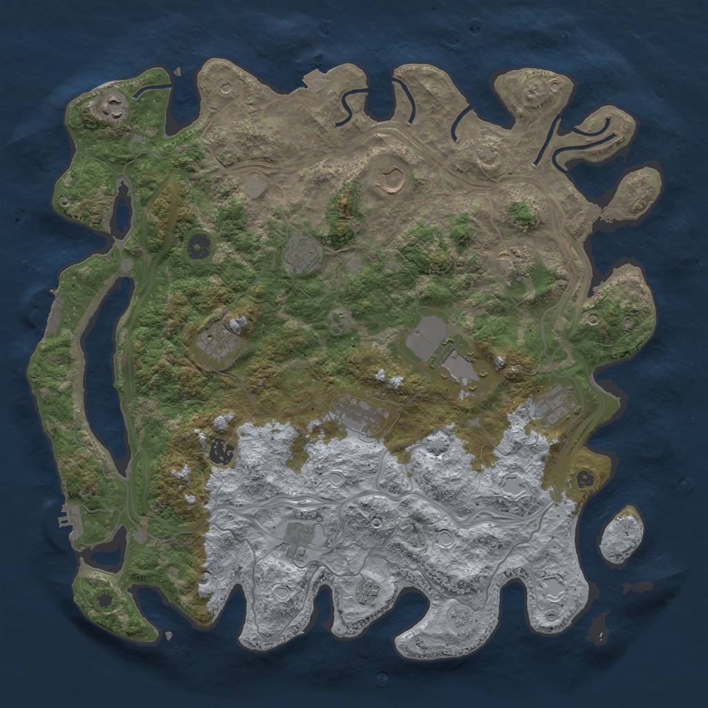 Rust Map: Procedural Map, Size: 4250, Seed: 13355, 19 Monuments