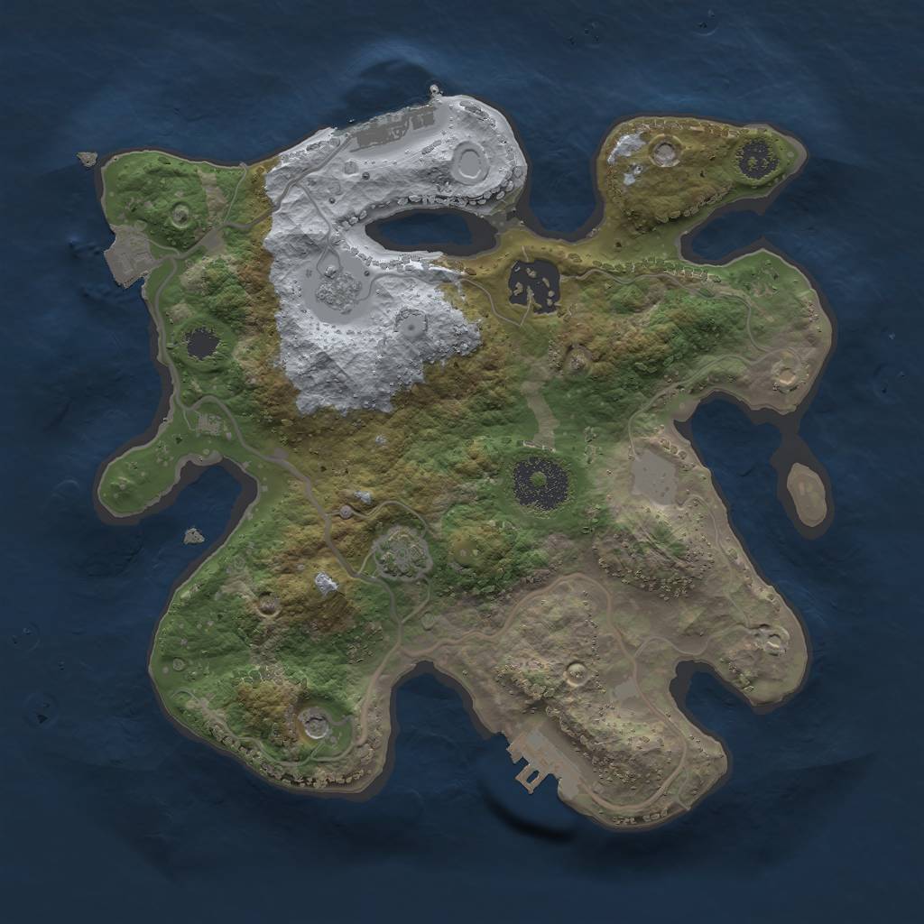 Rust Map: Procedural Map, Size: 2500, Seed: 459986065, 9 Monuments