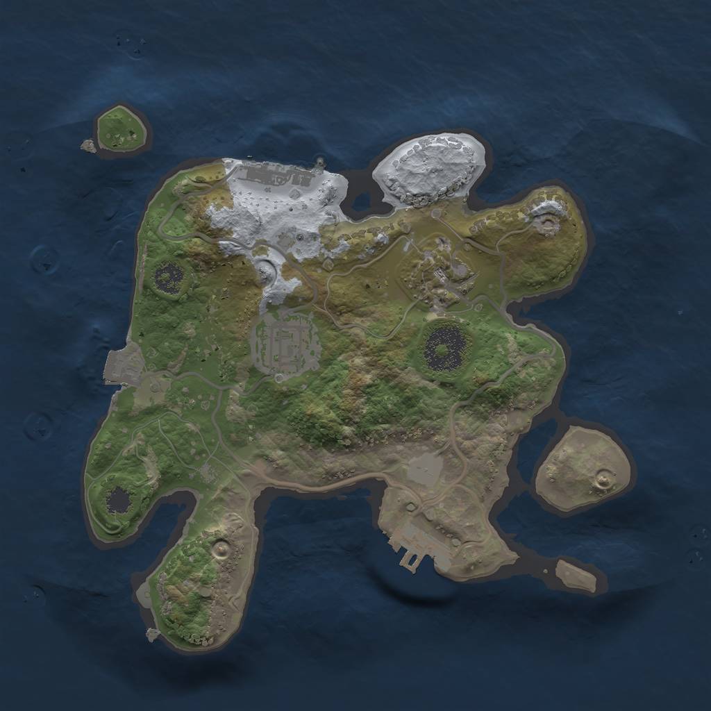 Rust Map: Procedural Map, Size: 2400, Seed: 235857, 7 Monuments