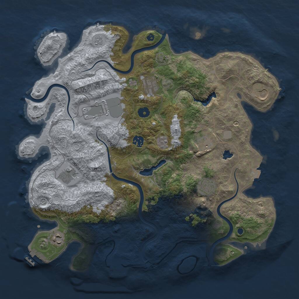 Rust Map: Procedural Map, Size: 4000, Seed: 610979258, 15 Monuments