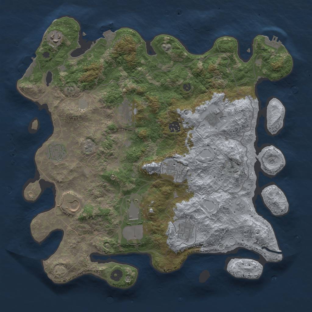 Rust Map: Procedural Map, Size: 4000, Seed: 45587567, 18 Monuments