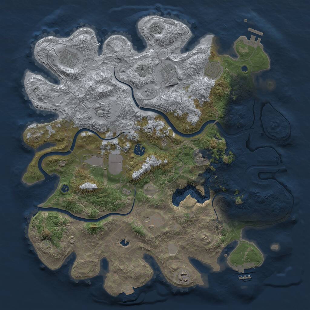 Rust Map: Procedural Map, Size: 4000, Seed: 959295173, 15 Monuments