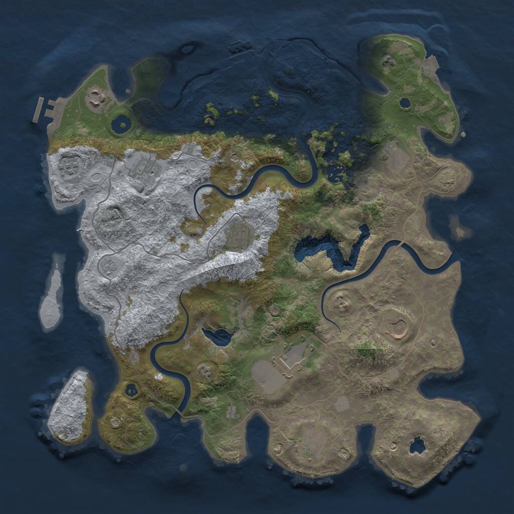Rust Map: Procedural Map, Size: 4000, Seed: 1137929189, 15 Monuments