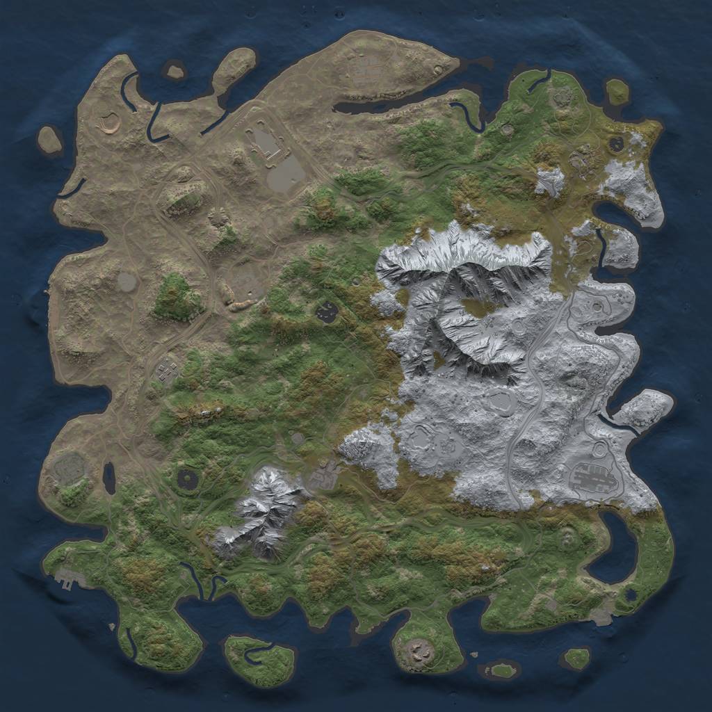 Rust Map: Procedural Map, Size: 5000, Seed: 790164181, 19 Monuments