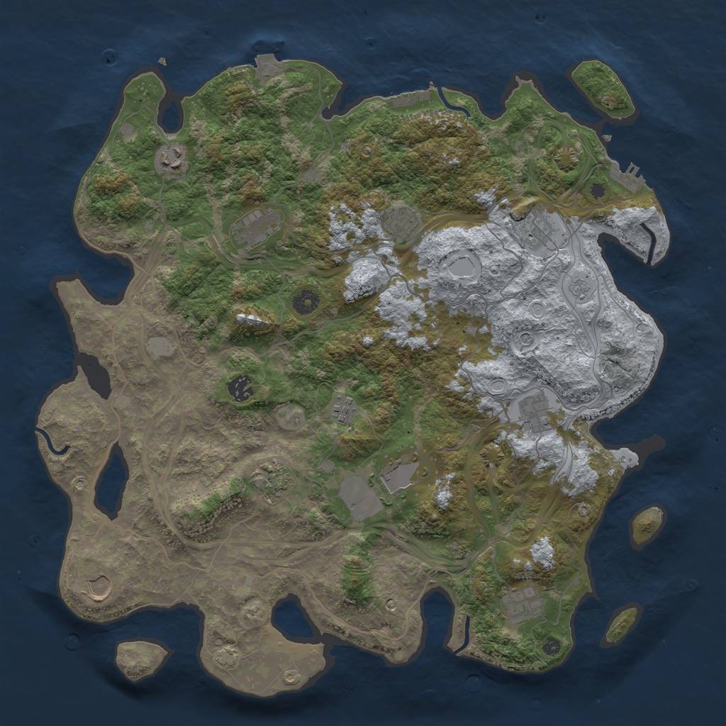 Rust Map: Procedural Map, Size: 4250, Seed: 1543597617, 19 Monuments